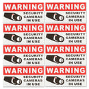 8Pcs Security Camera In Use Self-adhensive Stickers Safety Signs Decal Waterproof