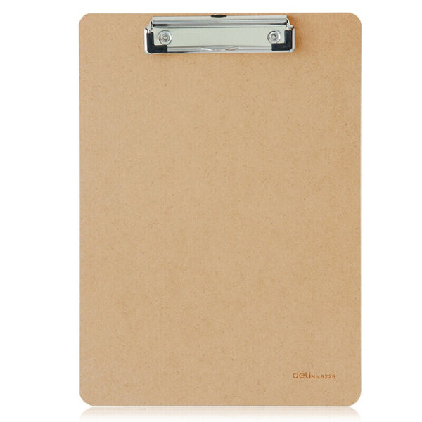 Deli 9226 A4 Wooden Clip Board Portable Writing Board Clipboard Office School Meeting Accessories With Metal Clip