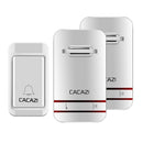 CACAZI 2 to 1 Wireless Doorbell No Need Battery LED Light Doorbell Waterproof Electronic Door Bell