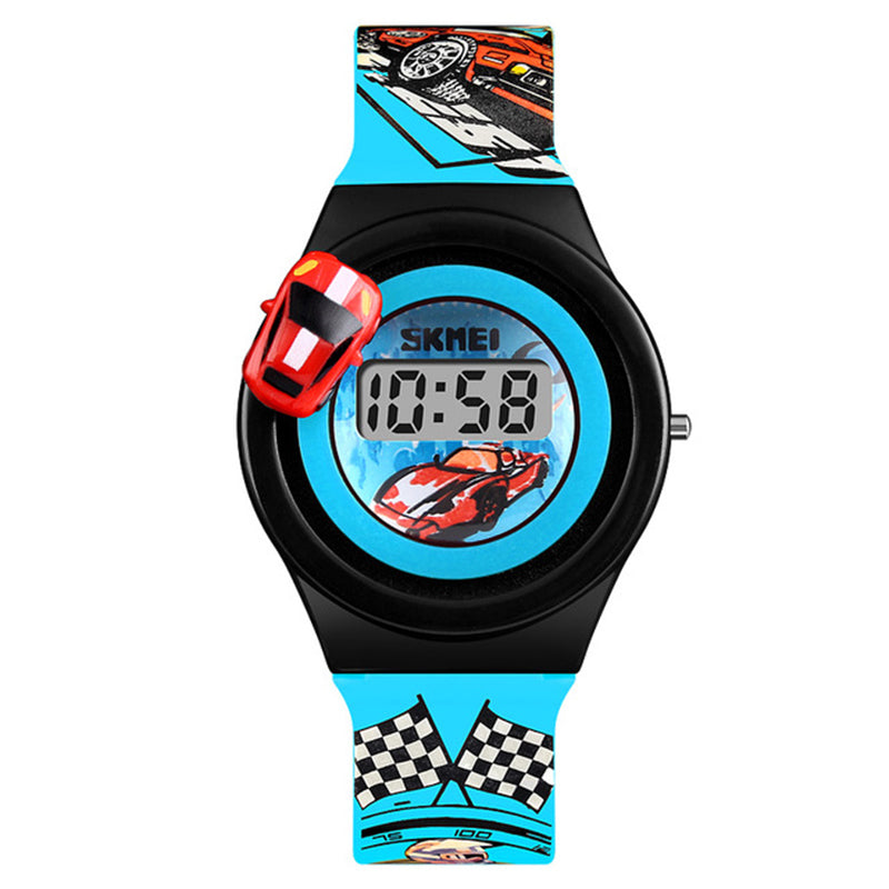 SKMEI 1376 Cartoon Car Children Digital Watch Creative Date Display Fashion Watch