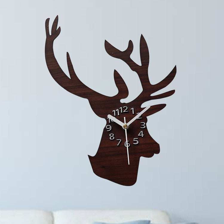 Emoyo ECY005 DIY Creative Deer Head Wall Clock Animal Wall Clock For Home Office Decorations