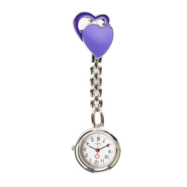 Sweet Heart Pocket Watch Stainless Dial Tunic Fob Pocket Doctor Nurse Watch