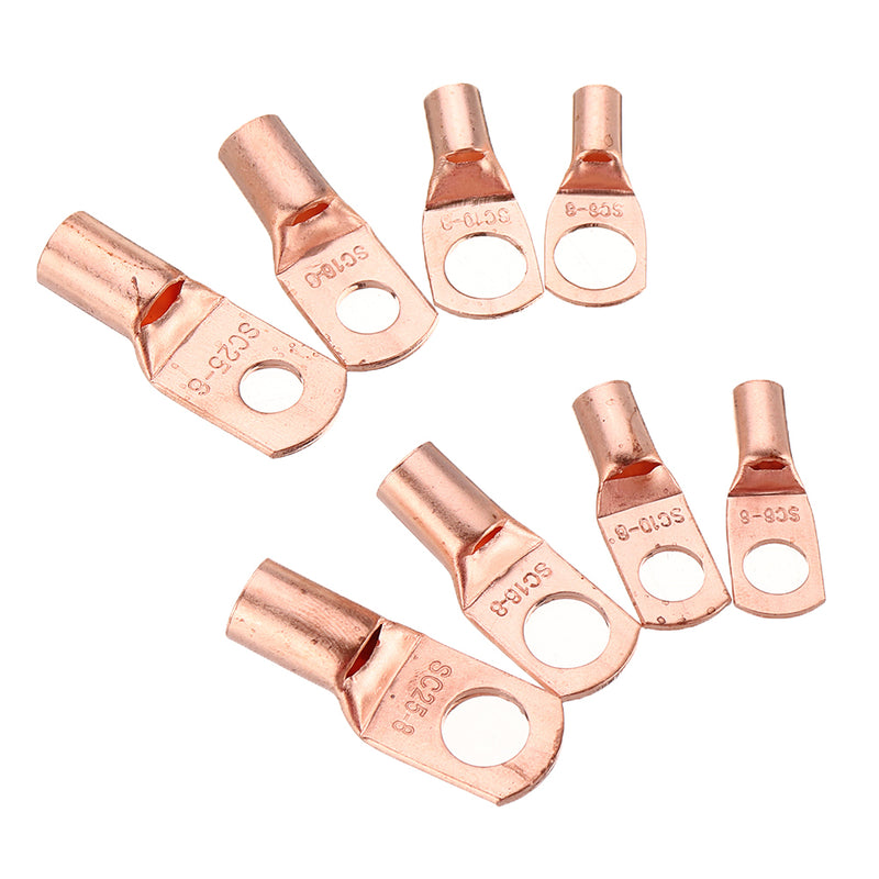 60Pcs SC Bare Terminals lug Tinned Copper Tube Lug Ring Seal Battery Wire Connector Bare Cable Crimped/Soldered Terminal Kit