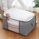 High Capacity Clothes Quilts Storage Bag Folding Organizer Bags Bamboo Portable Storage Container