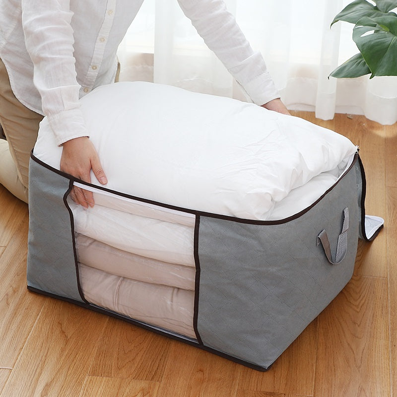 High Capacity Clothes Quilts Storage Bag Folding Organizer Bags Bamboo Portable Storage Container