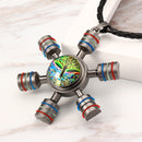 Unisex Fidget Spinner Pendant Necklace Tree of Life Chain for Women Men