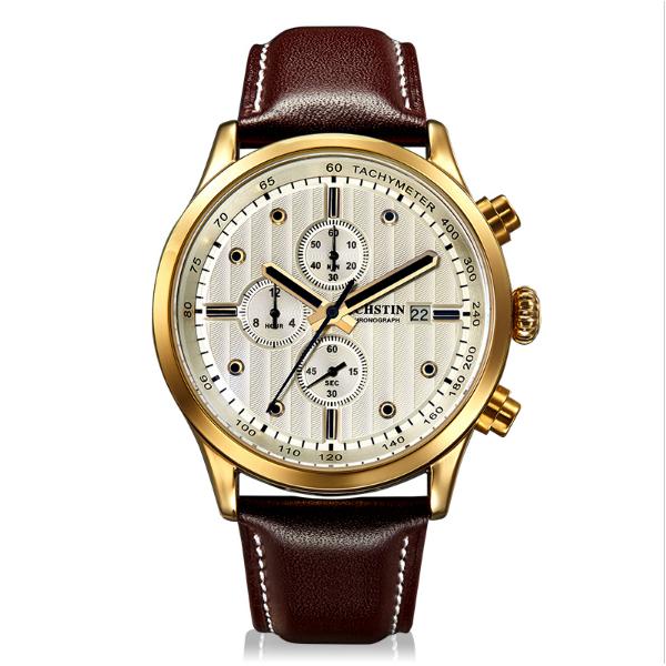 OCHSTIN GQ042B Luxury Men Quartz Watch Fashion Sub-dail Leather Straps Sport Watch