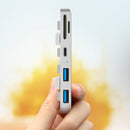 Rocketek HC413 Aluminum USB 3.0 Hub Type-C Hub TF/SD Card Reader USB Adapter for IMAC Phone Camera Printer U Disk