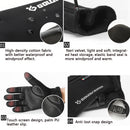 Touch Screen Gloves Zipper Thermal Winter Sports Skiing Warm Mittens Waterproof Brown