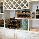 Wooden Rack 12 Bottles Storage Shelf Home Bar Cabinet Decorations