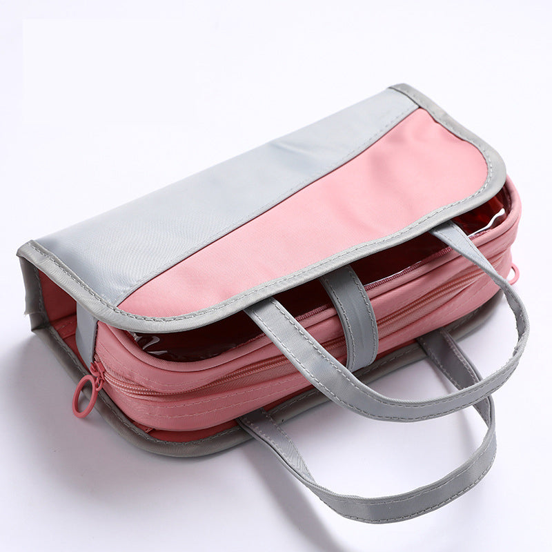 Multifunctional Large Capacity Pencil Case Portable Cosmetic Case Waterproof Pen Box Wash Bag School Students Supplies Stationery