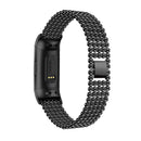 Bakeey Five Beads Round Solid Stainless Steel Watch Band for Fitbit charge 3 Smart Watch