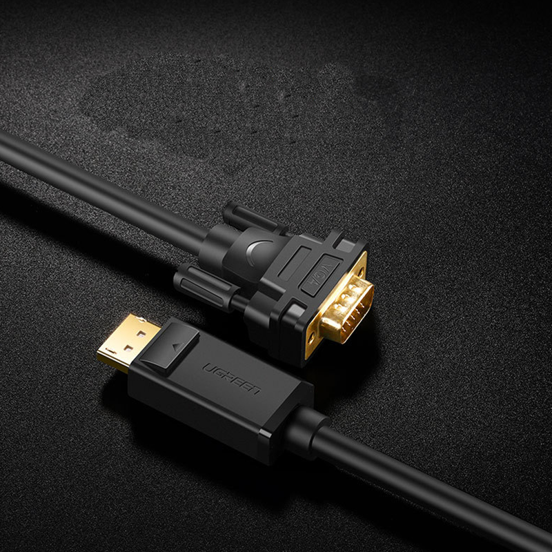 UGREEN DP105 DP Male To VGA Male Cable 1080P Dual Display Video Cable Connector Adapter for HDTV PC