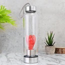Natural Rock Quartz Crystal Point Healing Angel Statue Glass Elixir Water Bottle