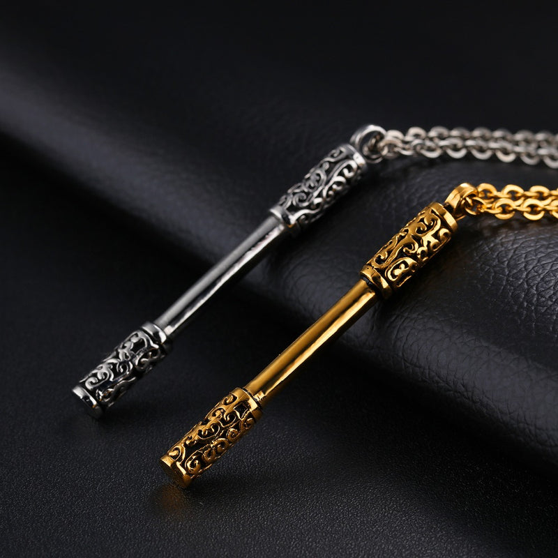 Stainless Steel Jingubang Monkey King Pendant Necklace Chain Myth Journey to the West