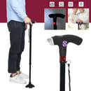 Smart Cane Adjustable Height FM Radio LED Flashlight Trekking Pole Hiking Climbing Sitck