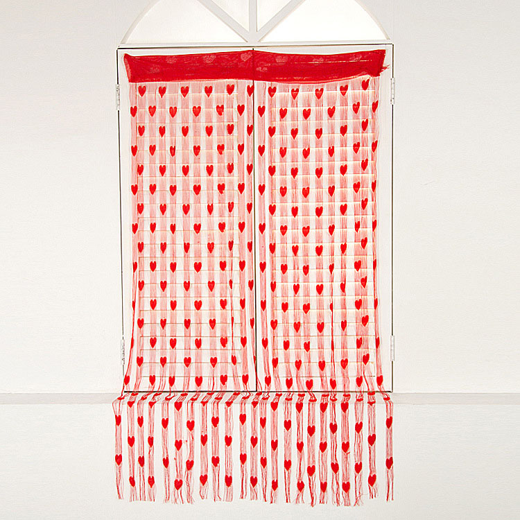 1mx2m Love Heart String Curtains Tassel Drape For Wall Vestibule Door Window Home Decor