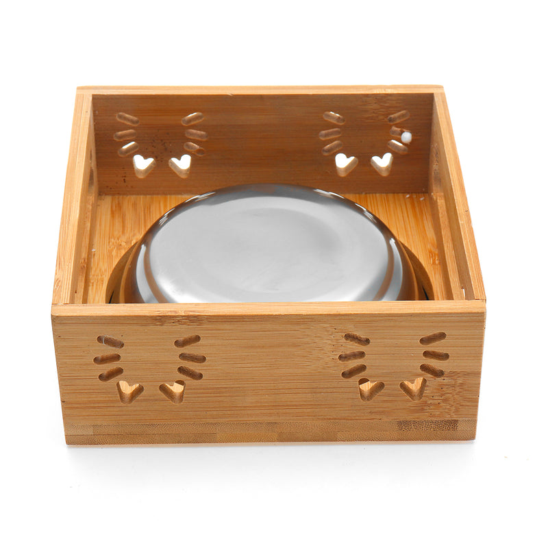 Stainless Steel Durable Double Pet Bowls Dish Dog Cat Stand Feeder Anti Slip Food Water Bowl