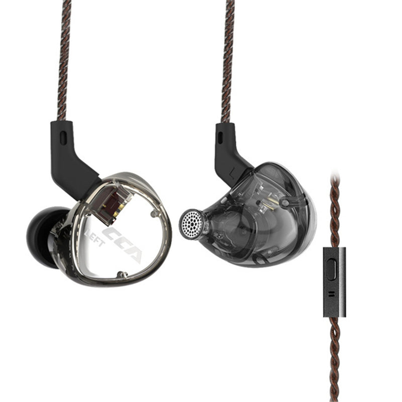 CCA C04 3.5mm In Ear Balanced Armature Dynamic Dual Drivers Earphone HiFi Music Sports With Mic Detachable Cable