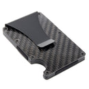Slim Carbon Fiber Credit Card Holder RFID Blocking Metal Wallet Money Clip Case