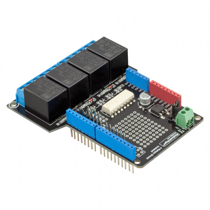 RobotDyn 4 Relay Shield Uno Module 400mA 6-12V For Motors Pumps