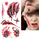 Halloween Props Tattoo Stickers Horror Simulation Wound Realistic Blood Scars Scratches Stitch Pattern