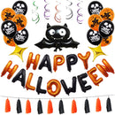 1 Set Happy Halloween Decorations Bat Balloon Party Hanging Letter Balloons Prop