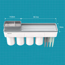 Mutifunctional Magnetic Toothbrush Holder with Toothpaste Squeezer Cups Bathroom Storage Rack Nail Free Mount