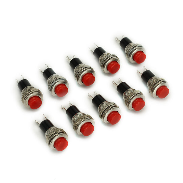 Wendao DS-316 250V 1A 10mm Self-resetting OFF/ON Switch Push Button No Lock 10pcs