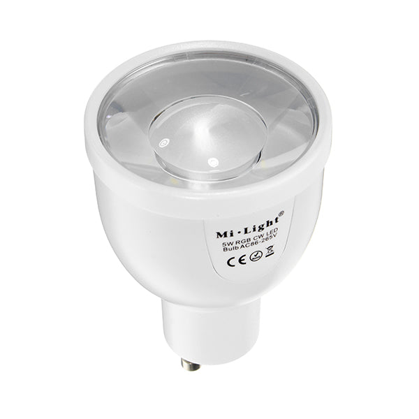 Mi Light Dimmable GU10 5W RGBW LED Smart Bulb 2.4G Wireless WiFi APP Control Lamp AC86-265V