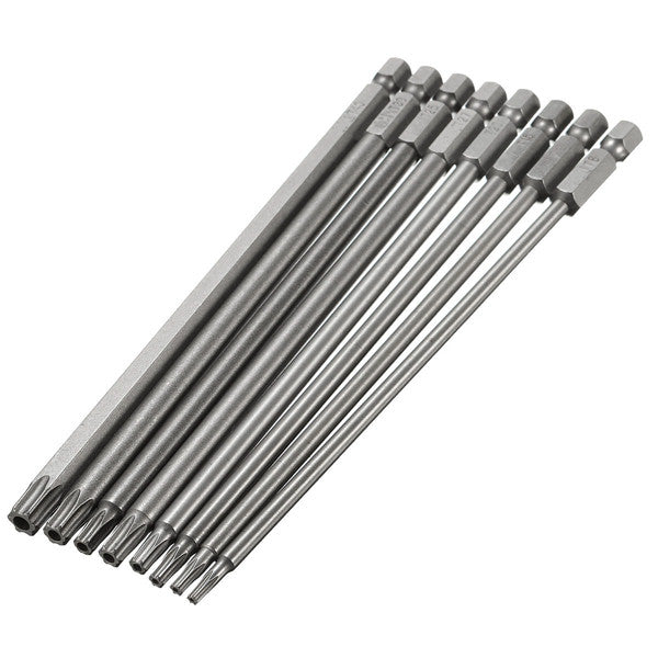 8pcs 150mm Length Magnetic Torx Security Electric Screwdriver Bits Set