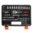 53Pcs 1/4" Drive Socket Ratchet Wrench Combo Bit Set Car Motorcycle Repair Hand Tool Kit
