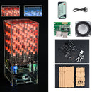 4x4x4 Red+Blue Dual LED Cube Music 3D Light Square Electronic DIY Kit With Remote Control bluetooth Speaker