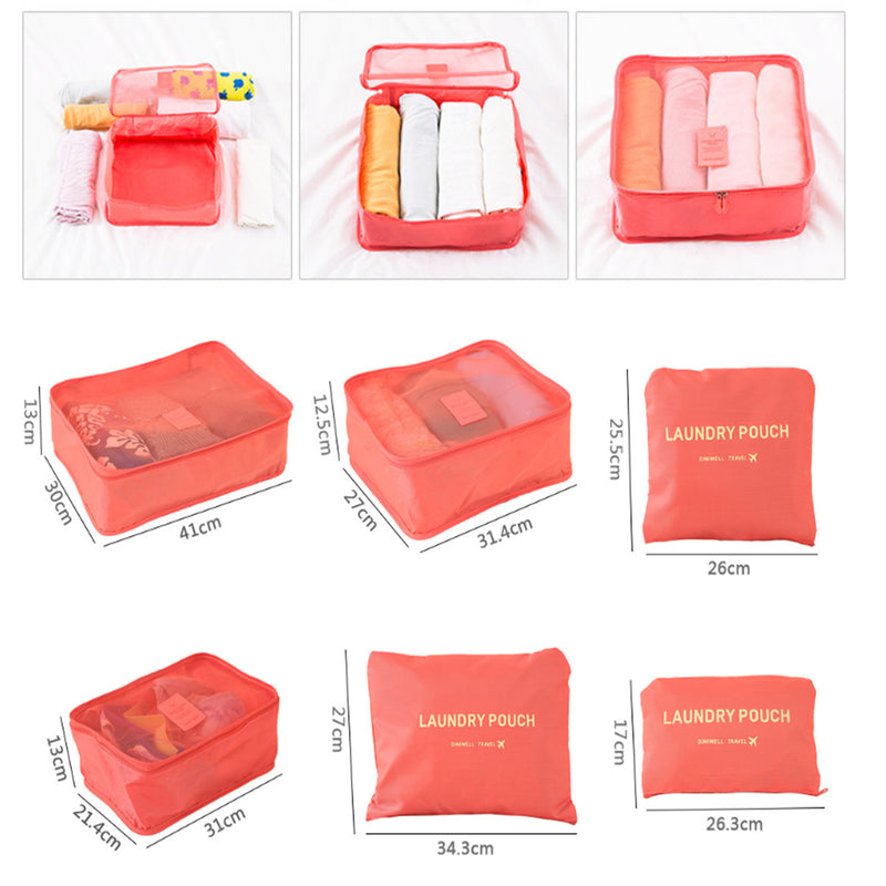 6Pcs Waterproof Clothes Storage Bag Outdoor Travel Bag Luggage Bag Packing Bag