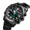 SKMEI 1453 Luxury Men Stopwatch Calendar Sport Stainless Steel Dual Disaplay Digital Watch