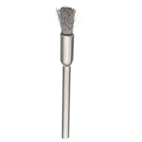 10pcs 3mm Shank Wire Brush Stainless Steel Head Removal Dust Burr Derusting Brush
