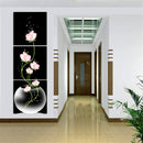 40x40cm Combination Canvas Print Painting 3Pcs Flowers Lotus Printed On Canvas Home Paper Art