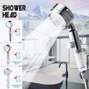 High Pressure Adjustable Bath Shower Head Turbo One-key Stop Button With 2Pcs Filter