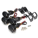 4x Mini Turn Signal Blinker Lights Bulbs & Bracket For Harley Cafe Racer Bobber Chopper