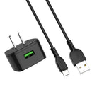 HOCO C70 US QC 3.0 Charger Power Adapter With Type C Cable for Tablet Smartphone