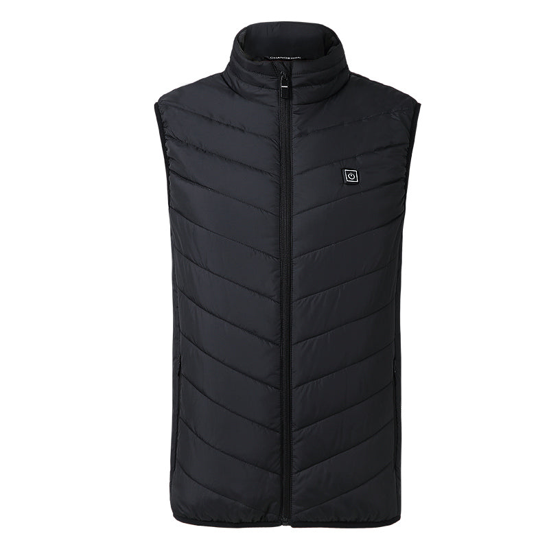 Electric USB Heatiing Warm Hooded Jacket Winter Heated Back + Abdomen + Neck Vest 3 Temperature Control