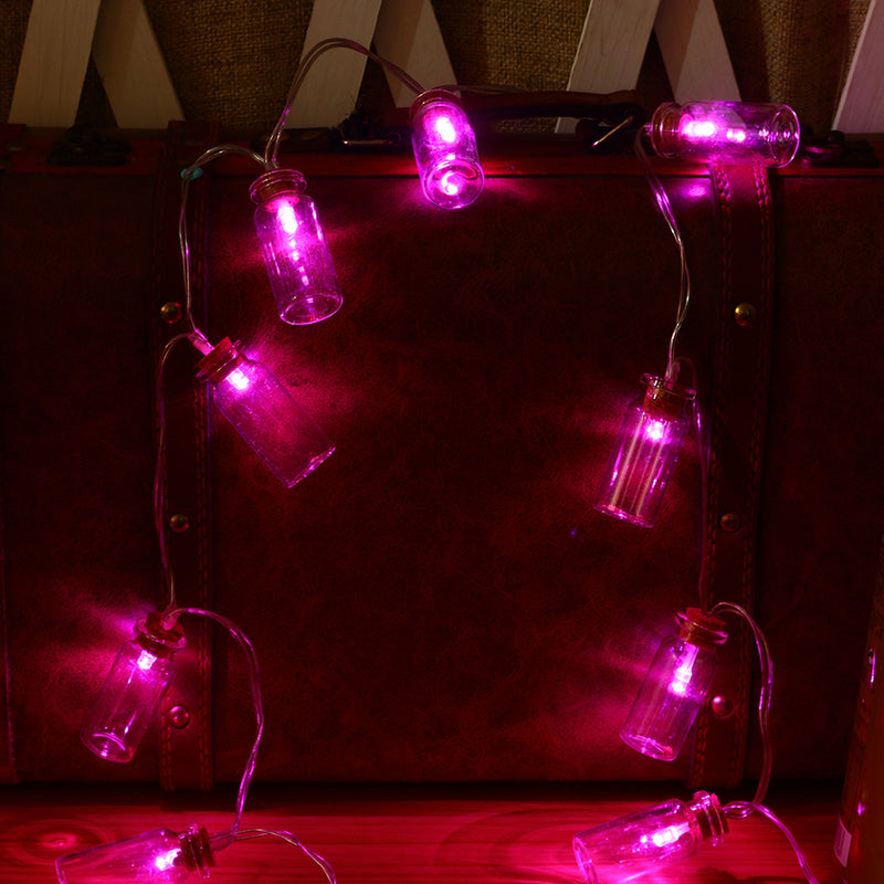 KCASA 1.2M 10 LED Glass Bottles String Lights LED Fairy Lights for Festival Christmas Halloween