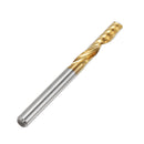 Drillpro 3.175mm Shank 12/15/17/22mm Single Flute End Mill Cutter Titanium Coated Spiral Drill Bit