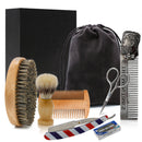 Beard Grooming & Trimming Kit Facial Styling Shaver Comb Brush Scissors Mens Care Tool Set
