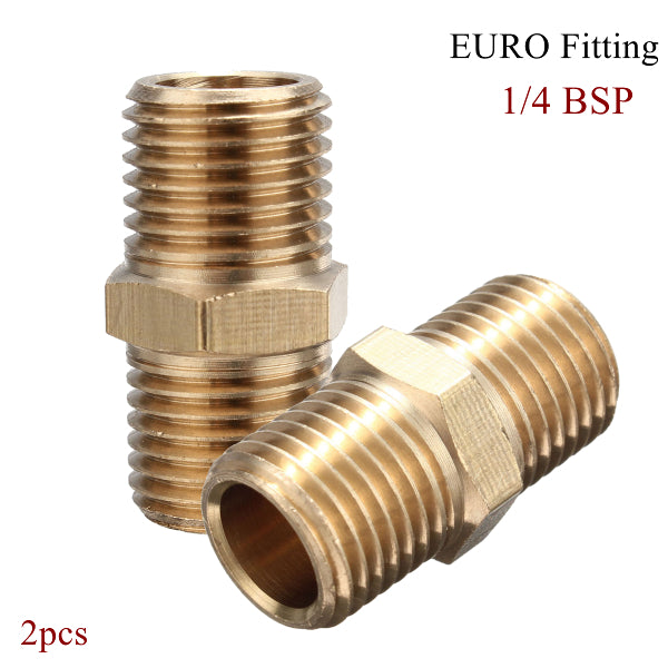 2Pcs 1/4 Brass Air BSP Tapper Hose Tail Airline Fitting male Quick Connector