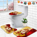 Santa Claus Waterproof Bathroom Toilet Seat Covers Mats Non-Slip Rugs Bath Mats Set Print Home Decor