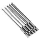 Broppe 5pcs 2.5/3/4/5/6mm 100mm Magnetic Ball Screwdriver Bits 1/4 Inch Hex Shank