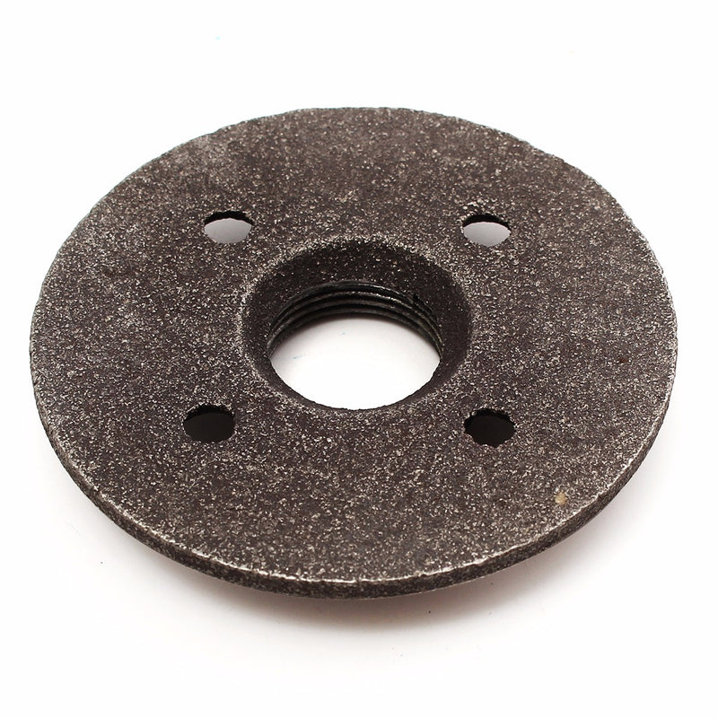 2pcs 3/4 Inch Black Malleable Iron Floor Flange Fitting Pipe NPT Antique Wall Flange Seat