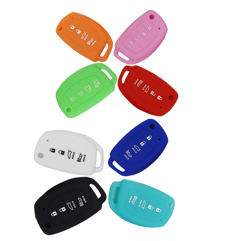 4 Button Silicone Fob Remote Key Case Cover for Hyundai Santa Fe XL