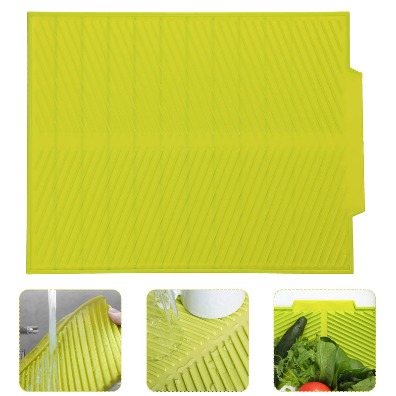 Silicone Dish Drying Mat Dish Cup Mat for Kitchen Waterproof Countertop Mat Non Slip Heat Resistant BPA Free Dish Washer Safe